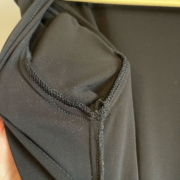 BCBGMaxAzria Faux Wrap Black Dress Surplice Neckline | SZ XS - Picture 8 of 14